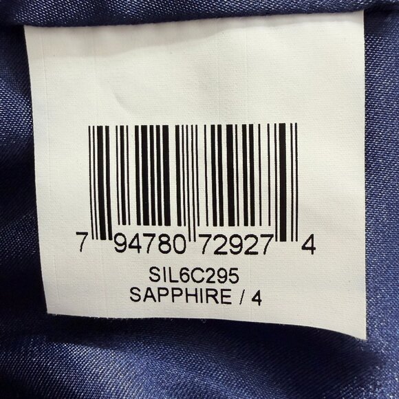 BCBGMAXAZRIA 100% Silk Strapless Sapphire Blue Embellished Gown Women’s Size 4 - Picture 10 of 12